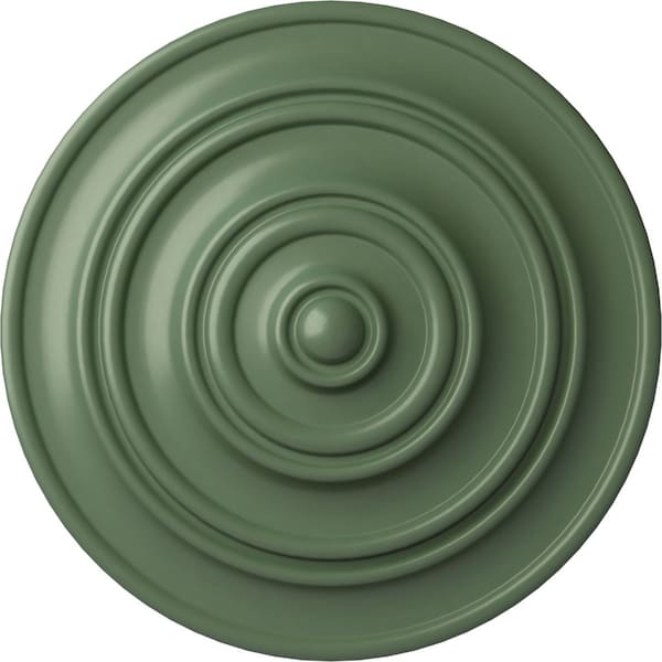 Ekena Millwork Classic Ceiling Medallion (Fits Canopies up to 4 1/8"), 13 1/4"OD x 1/2"P, Athenian Green CM13CLAGF - main